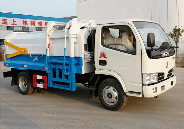 東風(fēng)銳鈴5方側(cè)裝掛桶式垃圾車(chē)